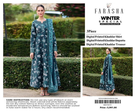 FARASHA – Khaddar 3PC Winter Collection (Unstitched)