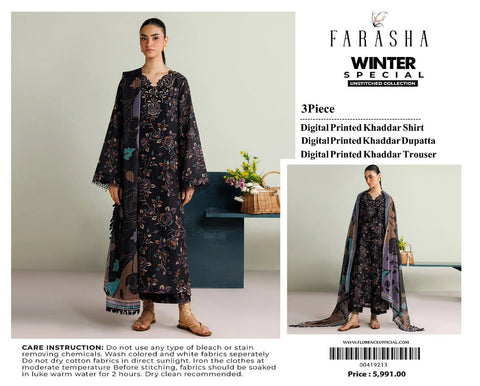 FARASHA – Khaddar 3PC Winter Collection (Unstitched)