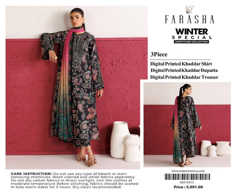 FARASHA – Khaddar 3PC Winter Collection (Unstitched)