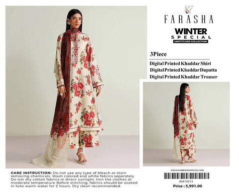 FARASHA – Khaddar 3PC Winter Collection (Unstitched)