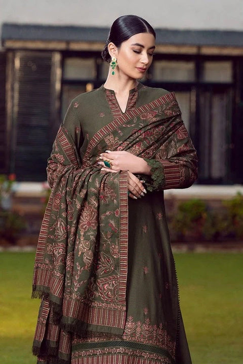 Bareez'e Winter Dhanak - Model in dark green suit
