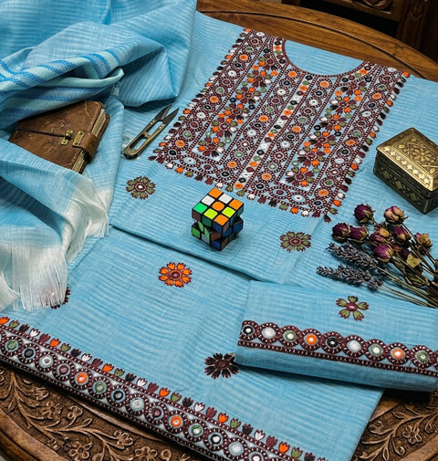 ALHAMDULILAH Winter Formal Dresses | Soft Slub Khaddar 3Pcs