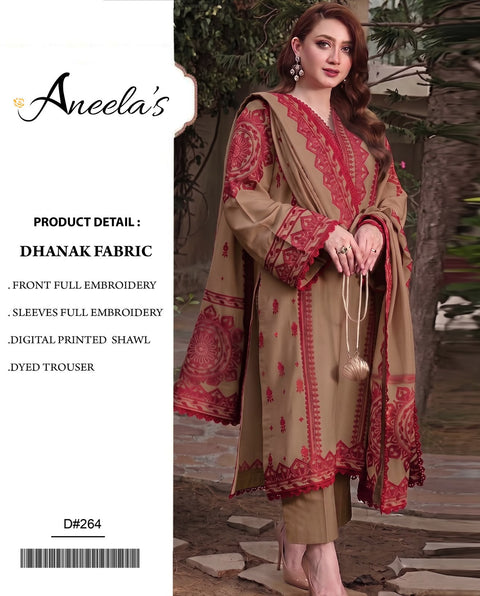 Winter Collection Brands Hit Codes – Dhanak 3-Piece Suit