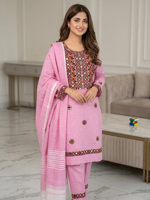 ALHAMDULILAH Winter Formal Dresses | Soft Slub Khaddar 3Pcs