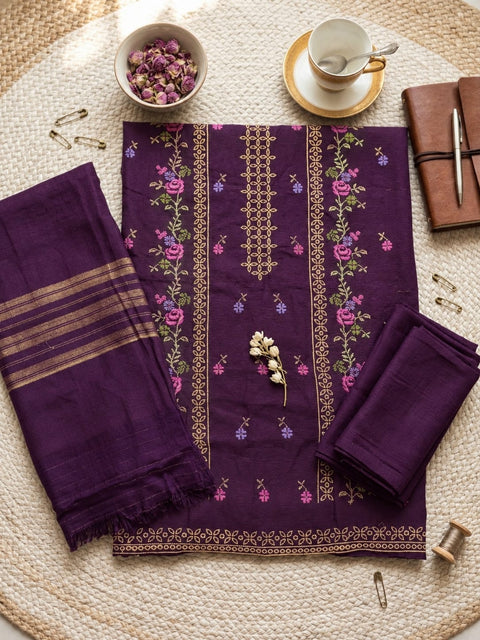 Elaiche Design | Winter Collection | Slub Khadder 3-Piece